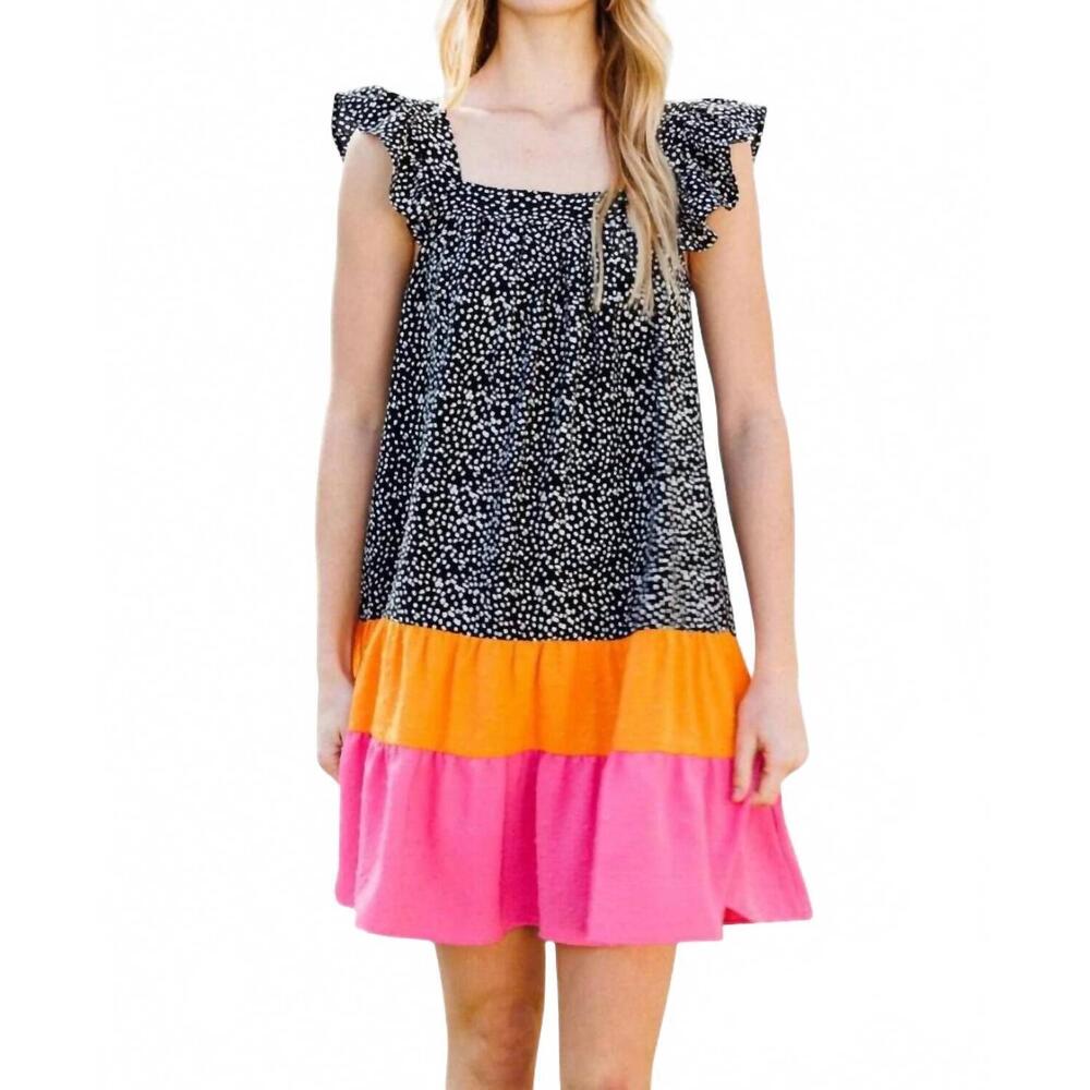 NEW SIXTY ONE halee mini dress in black pink